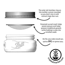 Load image into Gallery viewer, Stainless Steel Wide Mouth Sprouting Jar Lid